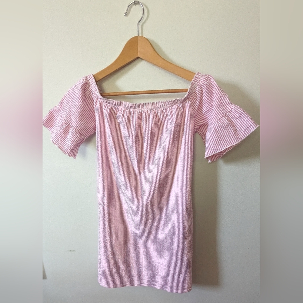 Pink Lemonade Pink Striped Off The Shoulder Lightweight Dress Sz Medium